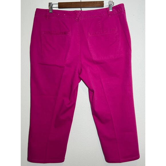 Coldwater Creek Natural Fit Capri Pants Hot Pink Size 16 - Picture 3 of 7
